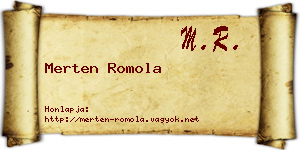 Merten Romola névjegykártya